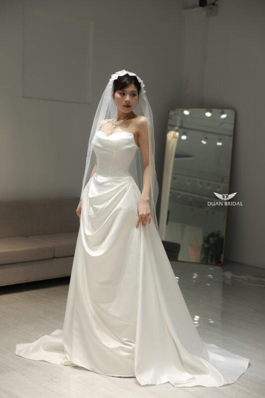 satin wedding dress