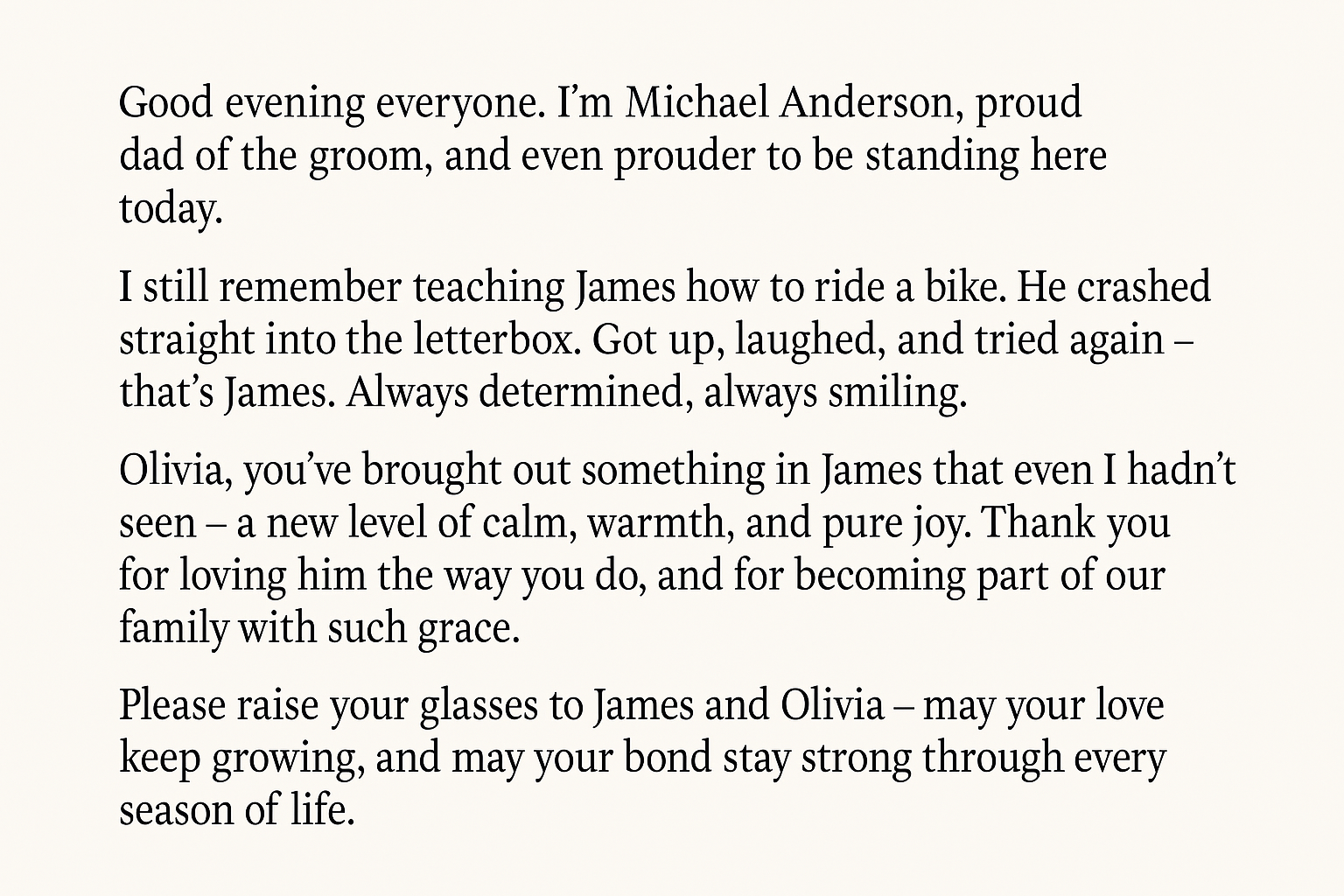 father of the groom speech