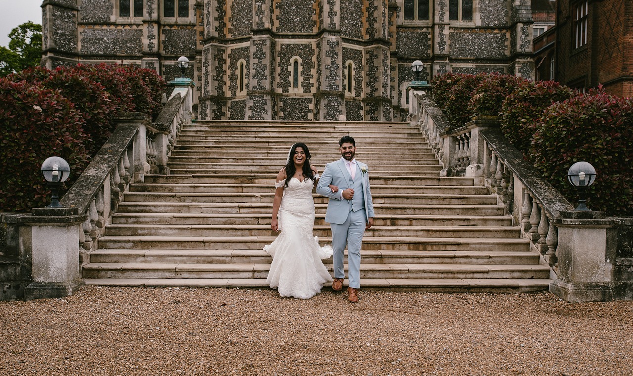 the bride is confident with plus size wedding dress