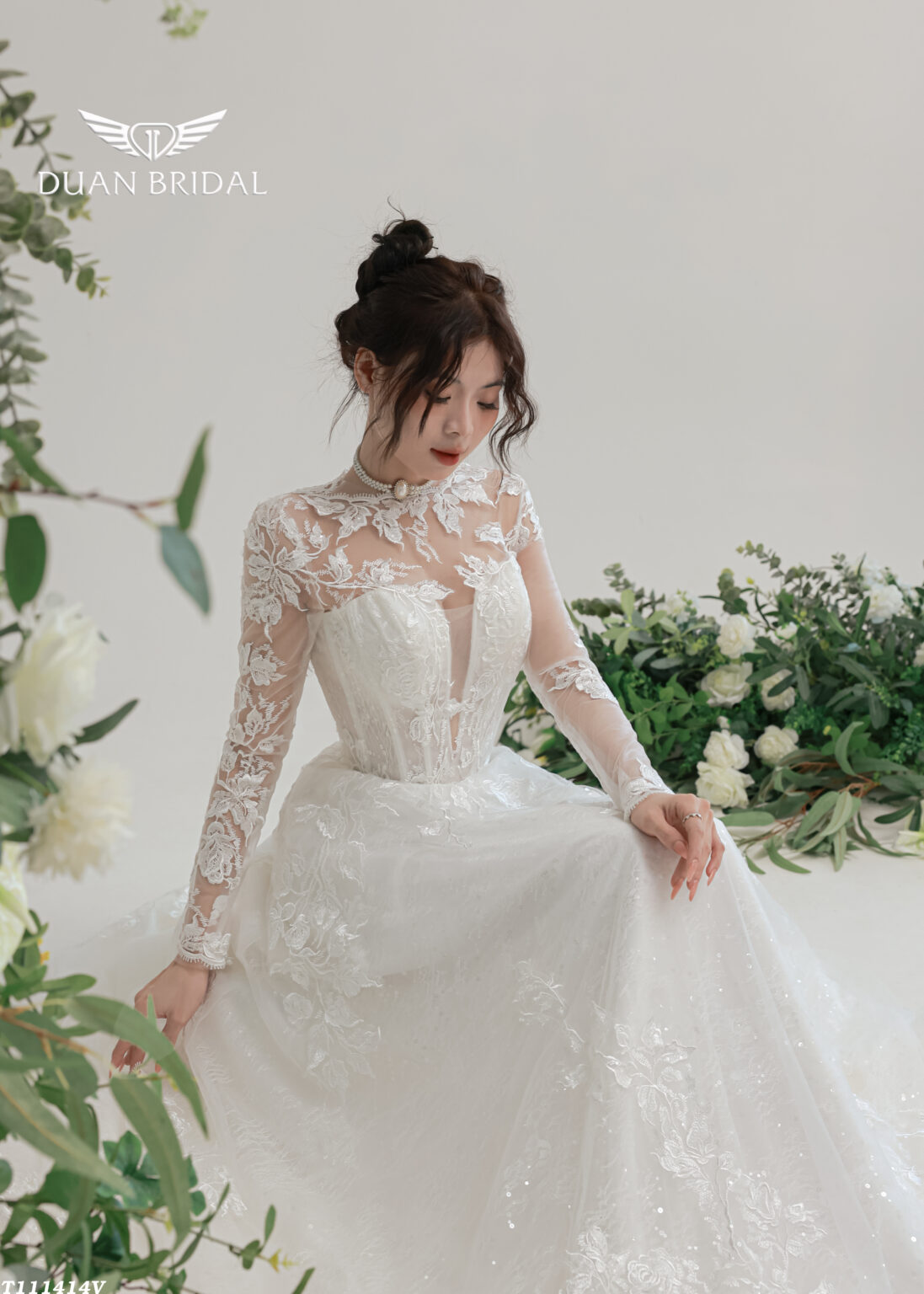 Clarisse - long sleeve A-line wedding dress - 3