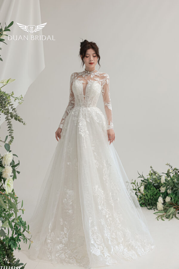 Clarisse - long sleeve A-line wedding dress - 2