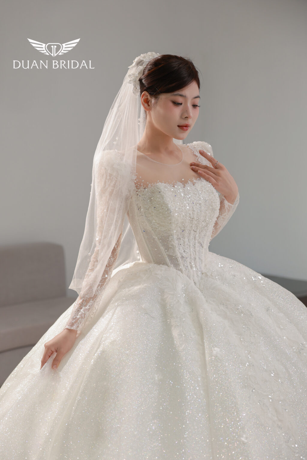 Seraphine - long sleeve ball gown wedding dress - 3