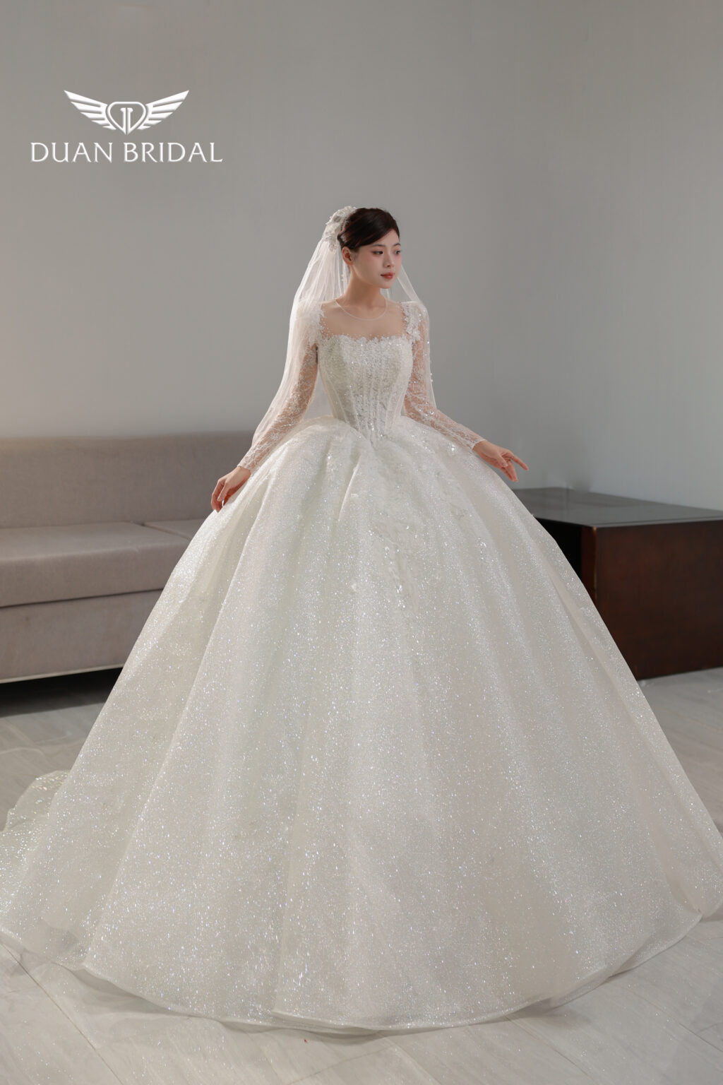 Seraphine - long sleeve ball gown wedding dress - 4