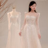 Viora - long sleeve A-line wedding dress - 3