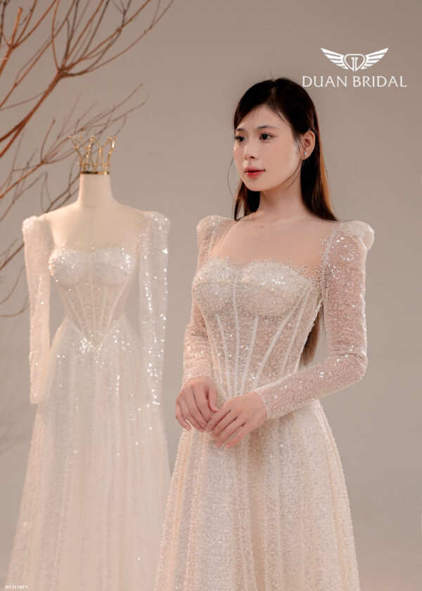 Viora - long sleeve A-line wedding dress