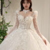 Ysolde - long sleeve ball gown wedding dress
