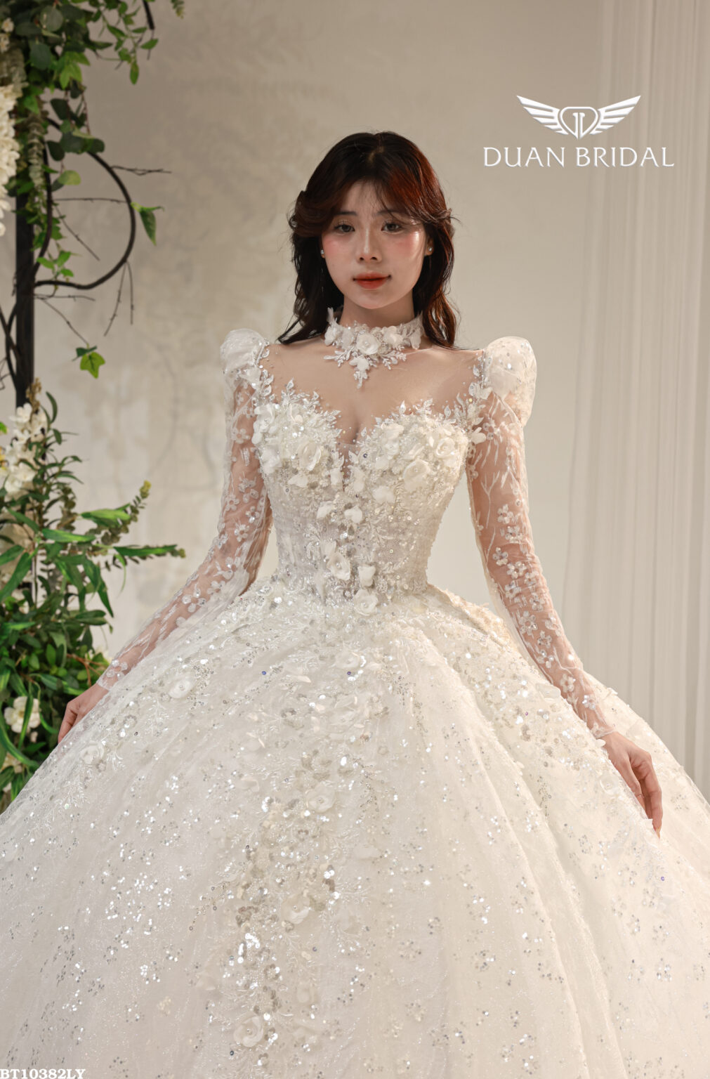 Ysolde - long sleeve ball gown wedding dress
