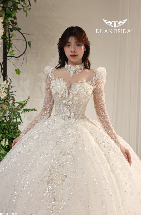 Ysolde - long sleeve ball gown wedding dress