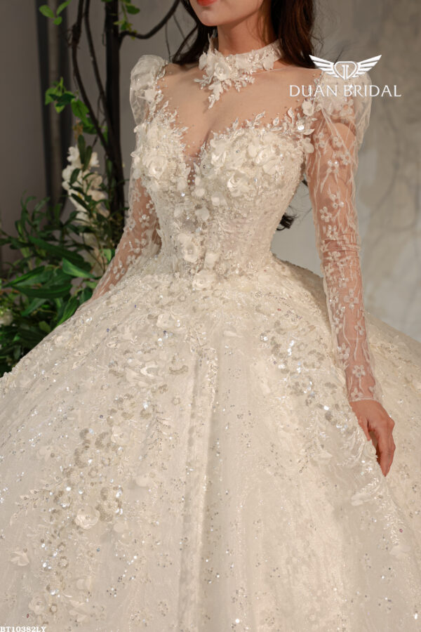 Ysolde - long sleeve ball gown wedding dress - 2