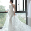 Lace Bloom - sleeveless mermaid wedding dress - 4