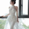 Lace Bloom - sleeveless mermaid wedding dress - 3