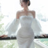 Venisia - detachable sleeve mermaid wedding dress - 3