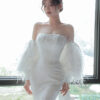 Venisia - detachable sleeve mermaid wedding dress