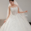 Estelle - Sleeveless floral corset ball gown wedding dress