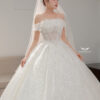Estelle - Sleeveless floral corset ball gown wedding dress