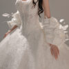 Calla - detachable sleeve ball gown wedding dress - 3
