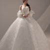 Calla - detachable sleeve ball gown wedding dress - 5