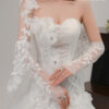 Elira - detachable sleeve mermaid wedding dress - 2