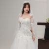 Elira - detachable sleeve mermaid wedding dress
