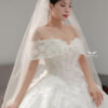 Bloom - 3D floral off-shoulder ball gown wedding dress