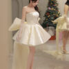 Reverie - detachable sleeve mini wedding dress