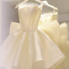 Reverie - detachable sleeve mini wedding dress - 4