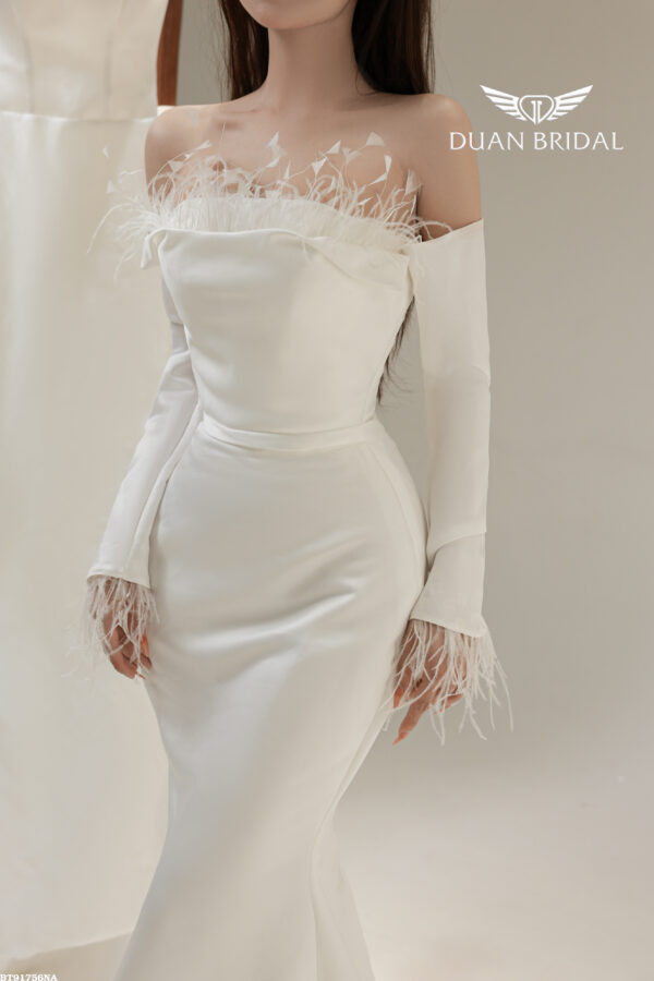 Aven - detachable sleeve mermaid wedding dress - 2