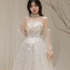 Odessa - detachable sleeve A-line wedding dress