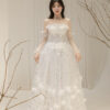 Odessa - detachable sleeve A-line wedding dress - 3