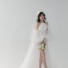 Essence - detachable sleeve mini wedding dress - 5