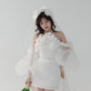Essence - detachable sleeve mini wedding dress