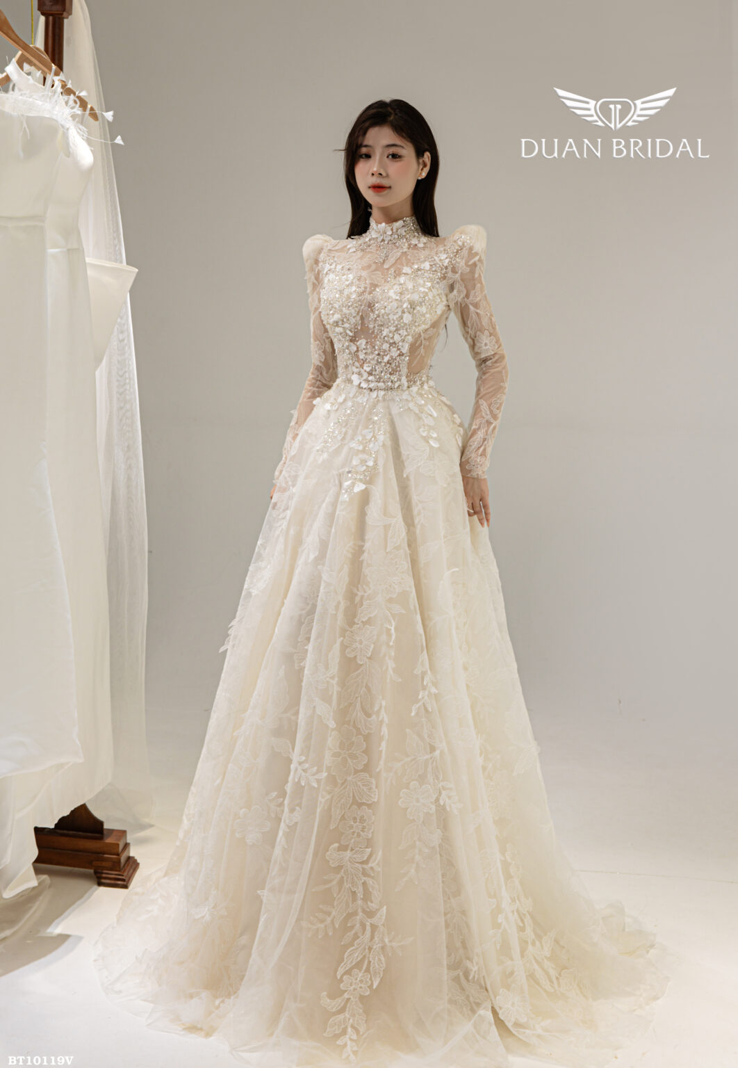 Poise - long sleeve A-line wedding dress - 4