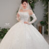 Azalaia - Detachable sleeve ball gown with corset – royal style wedding dress
