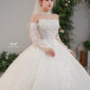 Azalaia - Detachable sleeve ball gown with corset – royal style wedding dress