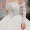 Azalaia - Detachable sleeve ball gown with corset – royal style wedding dress