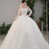Azalaia - Detachable sleeve ball gown with corset – royal style wedding dress