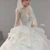Ophelia Wave - Long sleeve glitter ball gown wedding dress - 1
