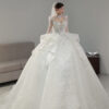 Ophelia Wave - Long sleeve glitter ball gown wedding dress - 2