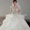 Ophelia Wave - Long sleeve glitter ball gown wedding dress - 3