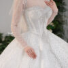 Vesta Blanche - Glitter corset long sleeve ball gown wedding dress