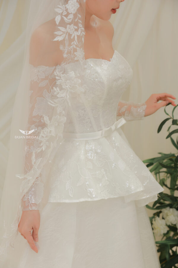 Viviane - Long sleeve A-line wedding dress