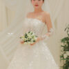 Nouvela - Detachable sleeve mini wedding dress