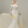 Shayla - Off-shoulder long sleeve mermaid wedding dress