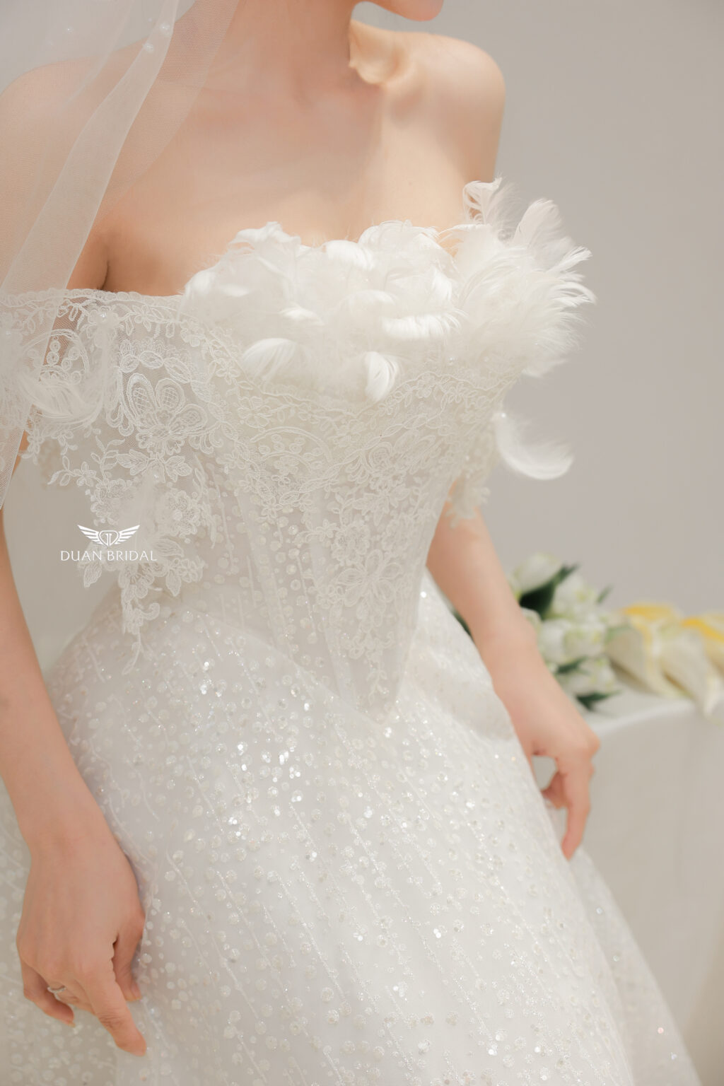 Glissa - Off-shoulder A-line wedding dress - 3