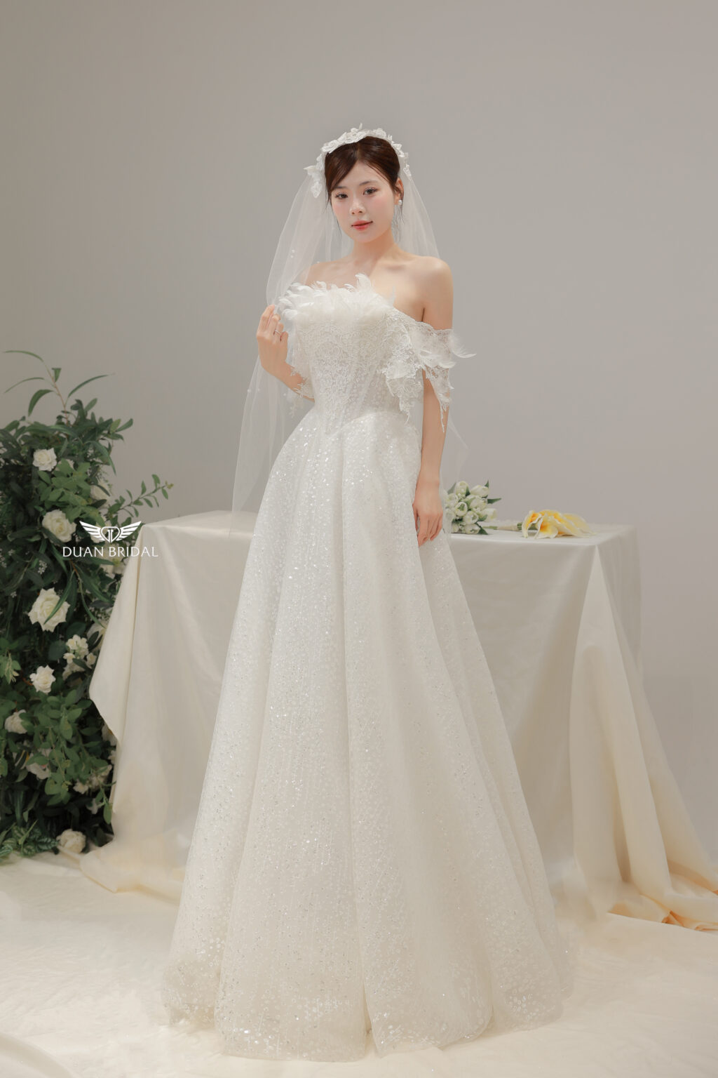 Glissa - Off-shoulder A-line wedding dress