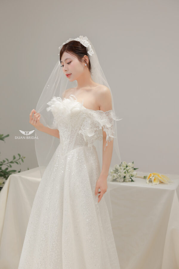 Glissa - Off-shoulder A-line wedding dress - 2
