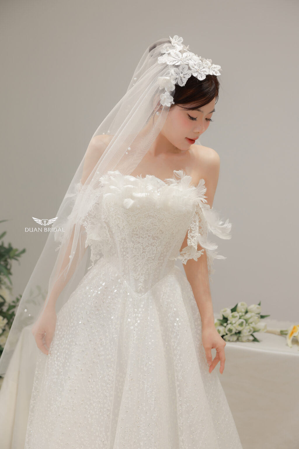Glissa - Off-shoulder A-line wedding dress - 4