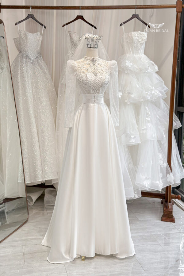 Oressa - Long sleeve A-line wedding dress - 2