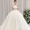 Lynora - Off-shoulder ball gown with corset wedding dress - 4