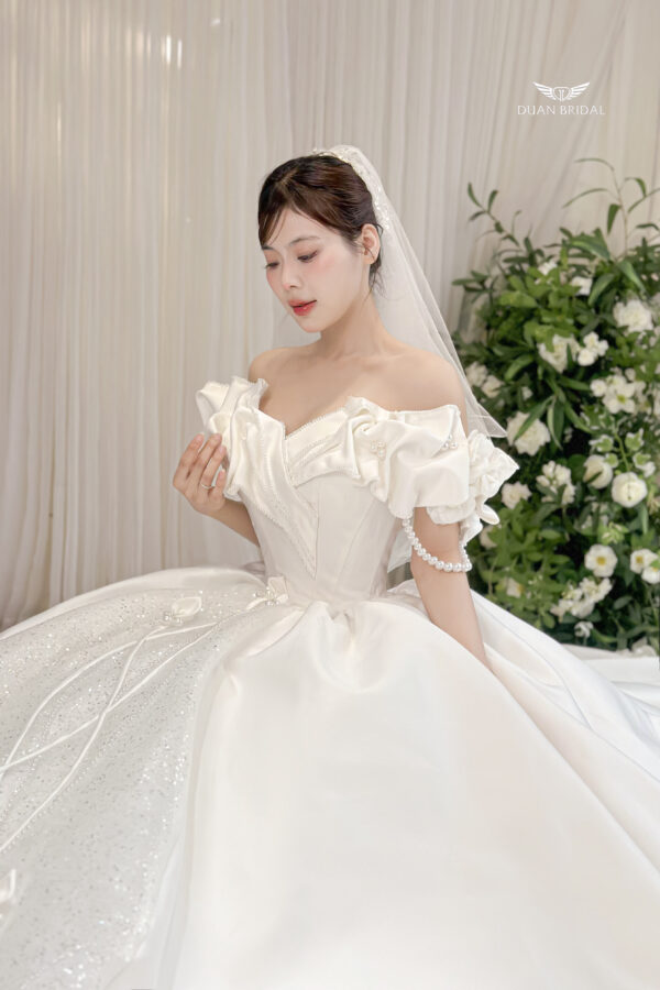 Mirell - off-shoulder ball gown wedding dress - 2